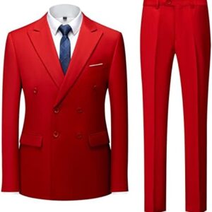 Bold Red Double-Breasted Suit
